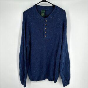 Vintage Scandia Woods Wool‎ Blend Chunky Henley Sweater XL